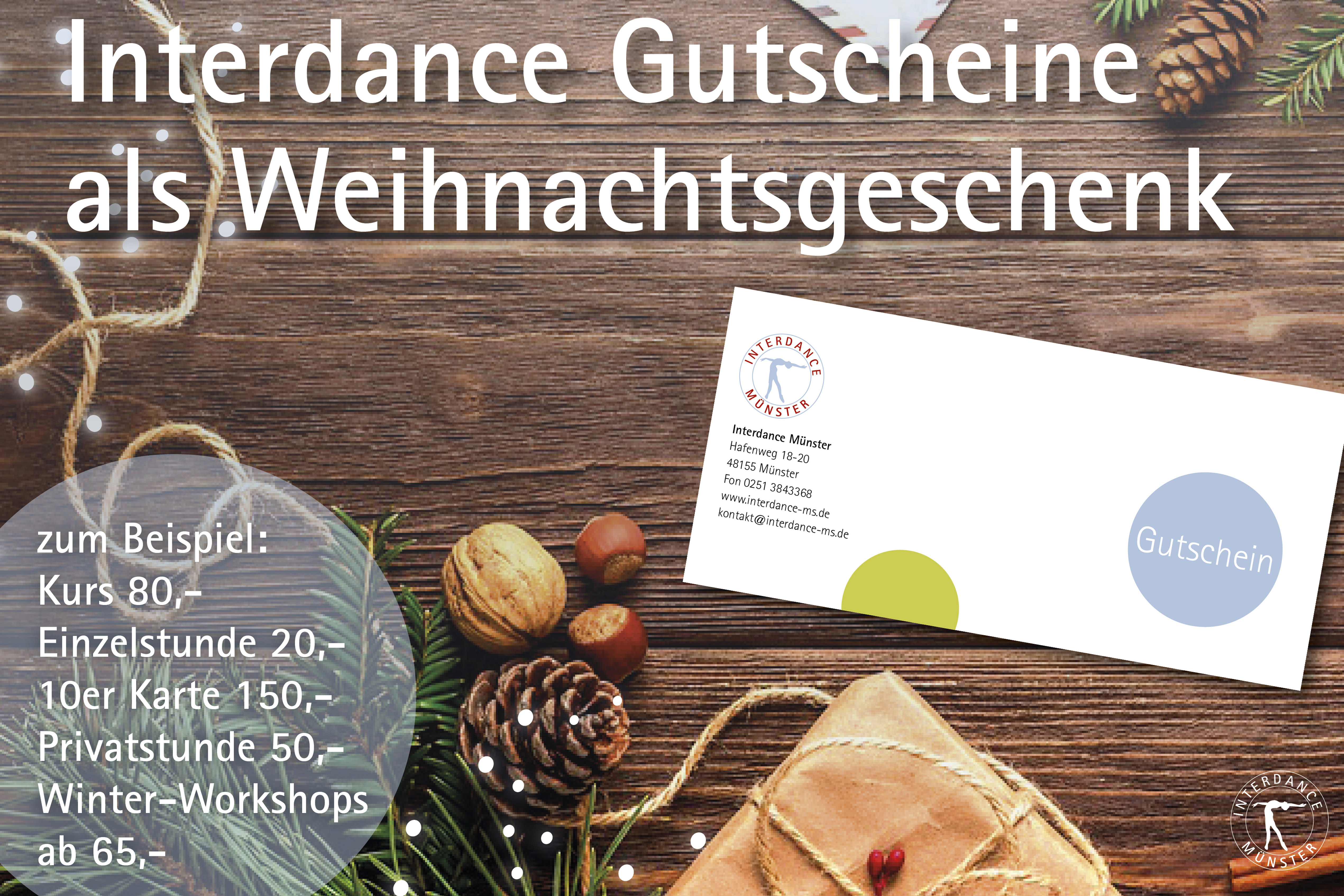 Interdance Gutschein als Weihnachtsgeschenk